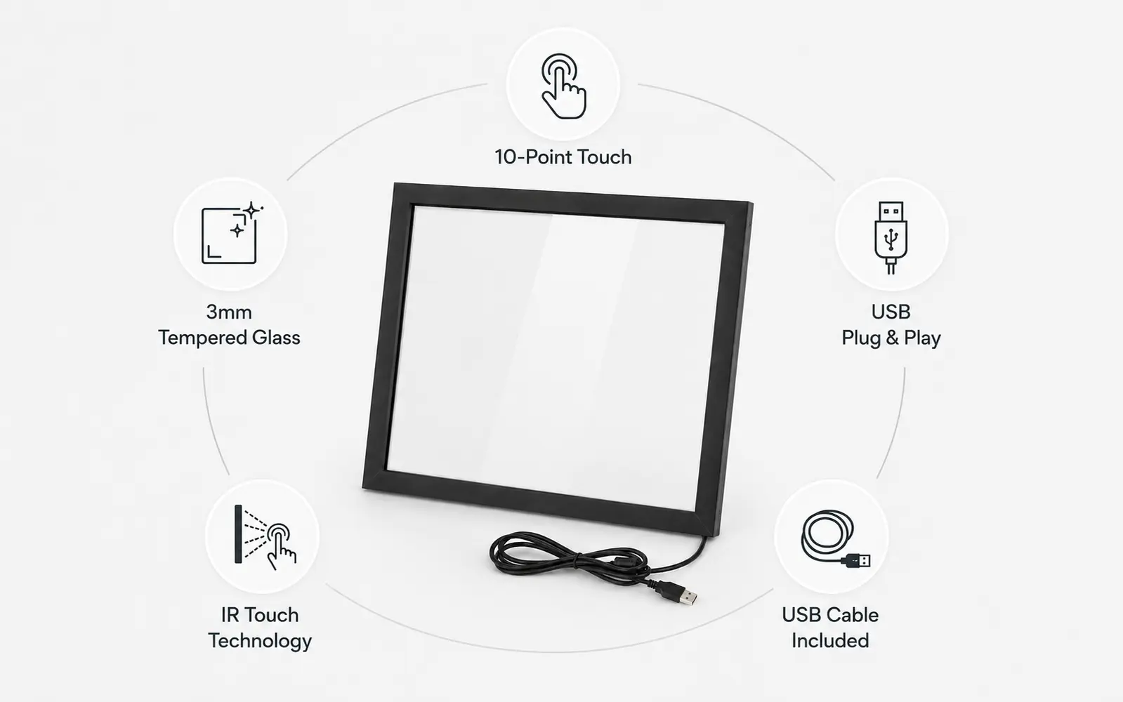Infrared touch screen panel feature display