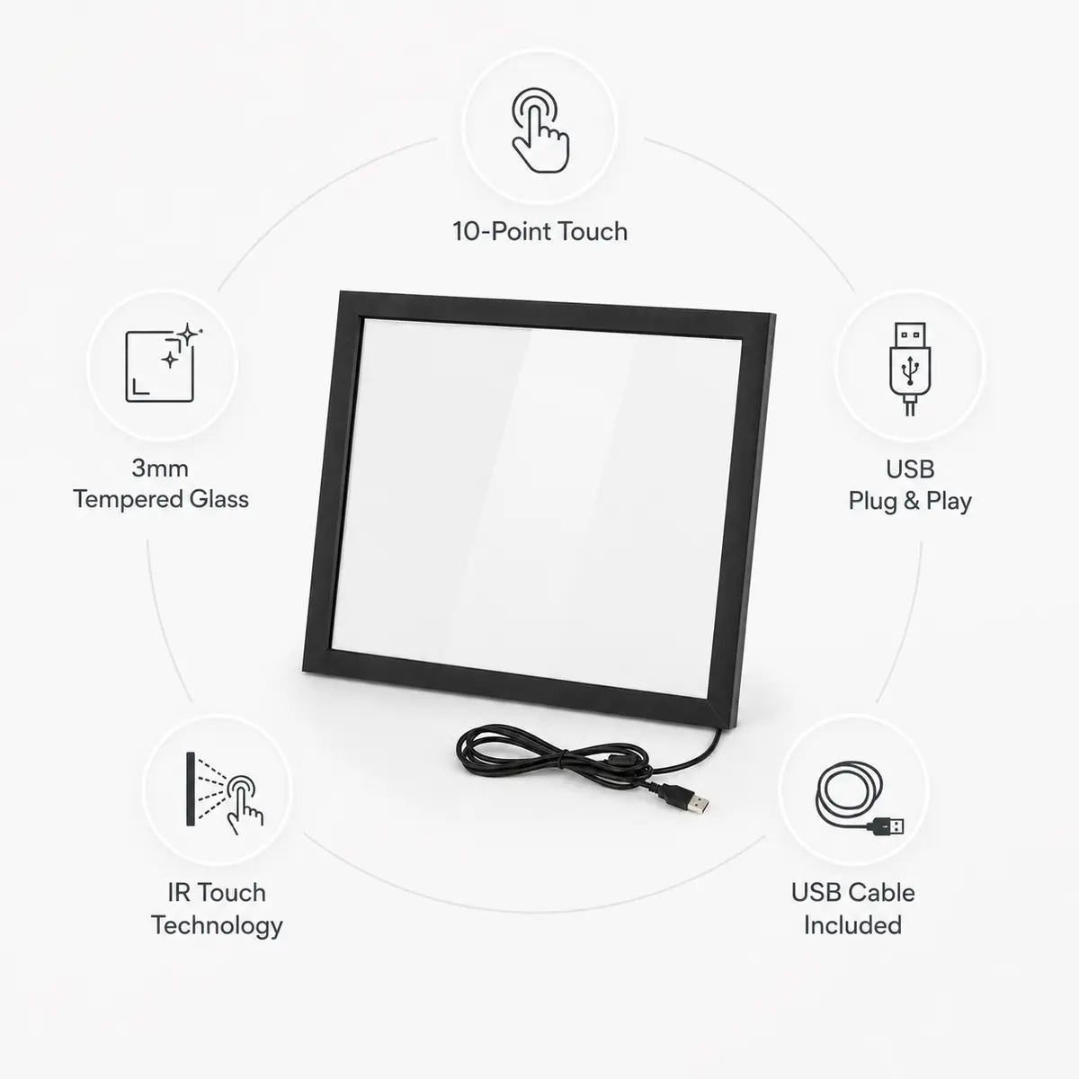 Infrared touch screen panel 10 point touch function